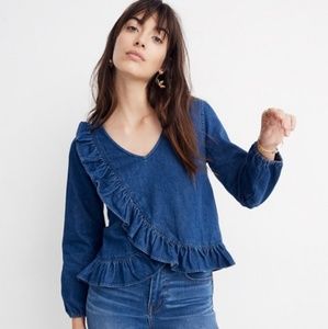 Madewell Ruffle Denim Top